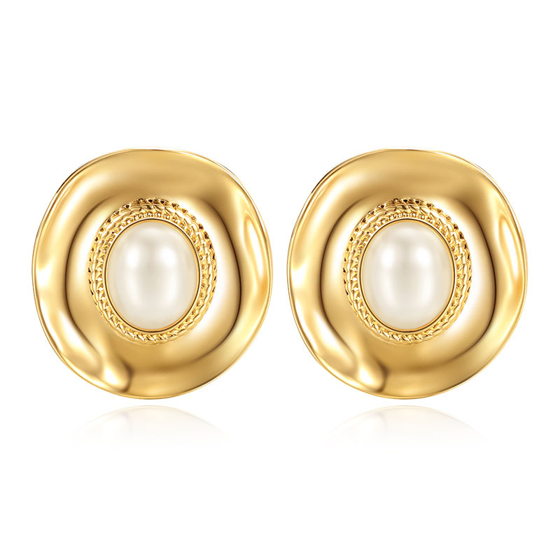VIGG 18K Gold Plated Bead Sun Earrings-Vigg Jewelry