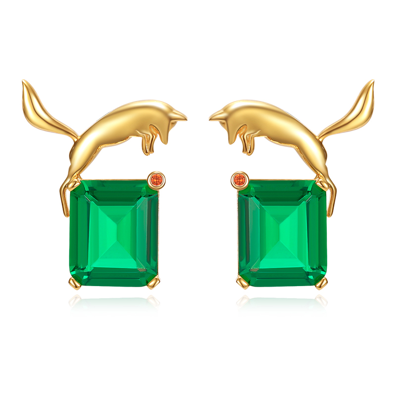 VIGG 18K Gold Plated Luxury Fox Earrings-Vigg Jewelry
