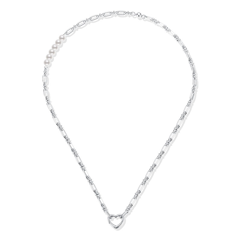 VIGG Heart-shaped Pearl Necklace-Vigg Jewelry