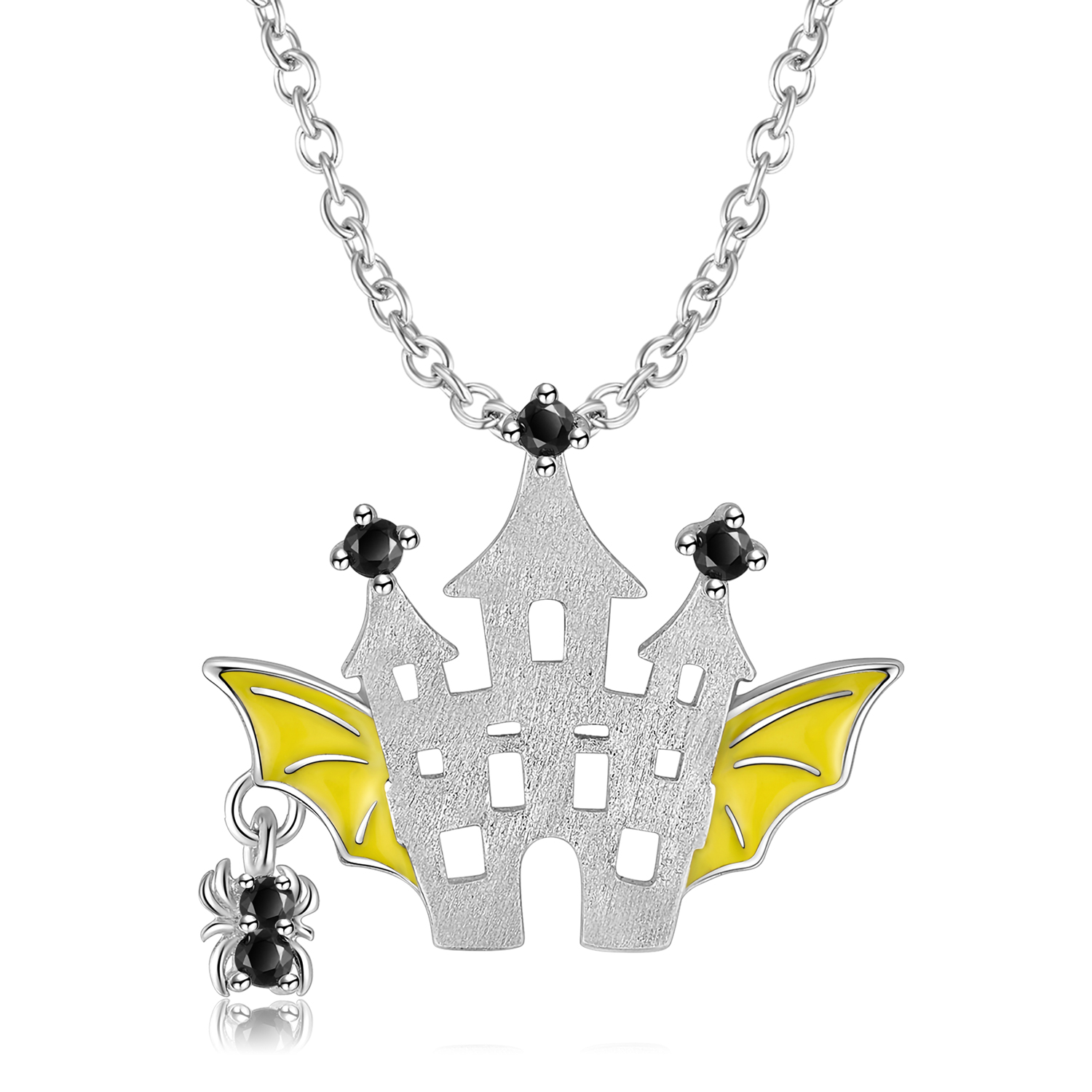 Halloween Bat Castle Necklace-Vigg Jewelry