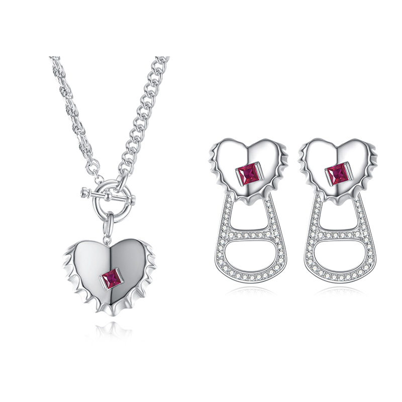 VIGG Heart Shape Cool Bridesmaid Jewelry Set-Vigg Jewelry