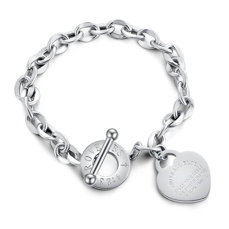 VIGG 925 Sterling Silver Heart Bracelet-Vigg Jewelry