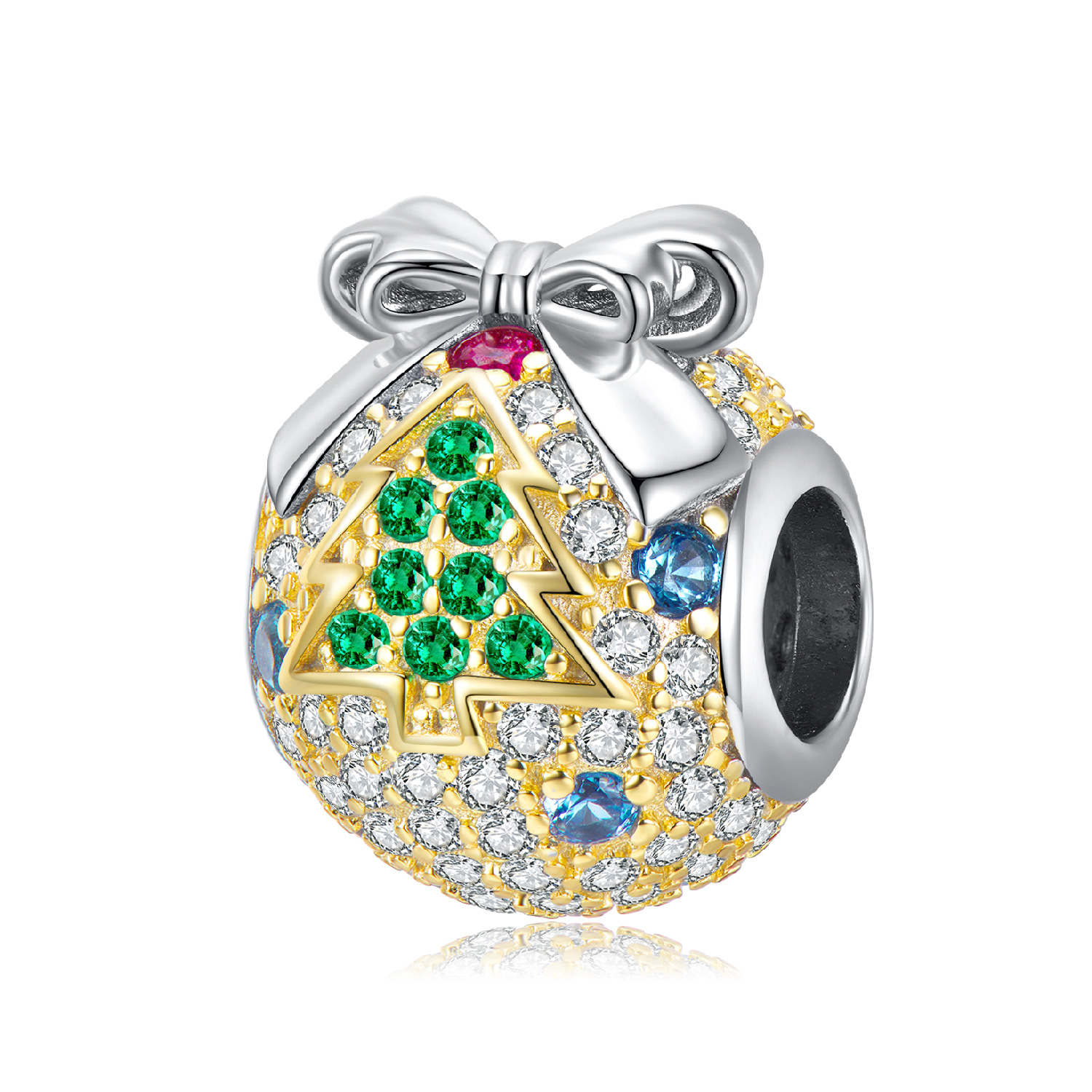 Sparkling Christmas Ball Charm Bracelet-Vigg Jewelry