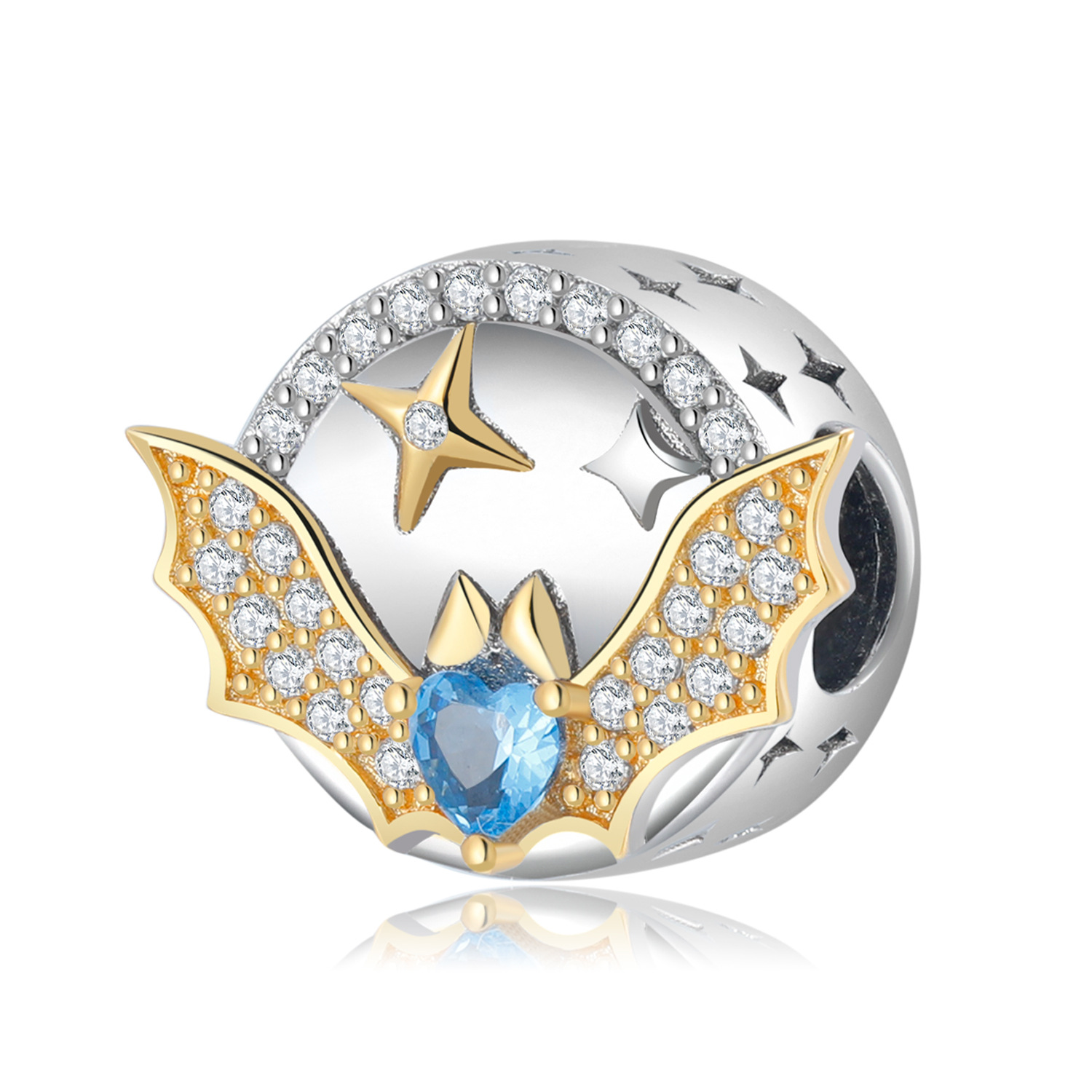 Sparkling Bat Charm Bracelet-Vigg Jewelry