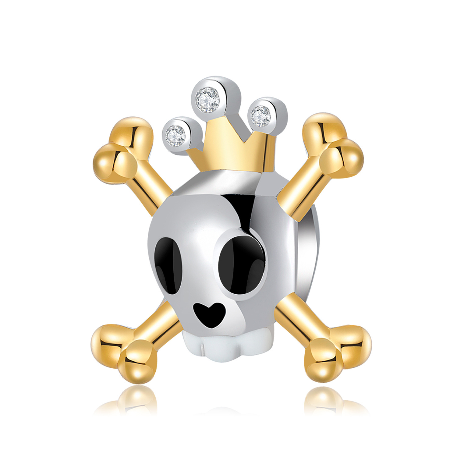 Crown Skull Charm Bracelet-Vigg Jewelry
