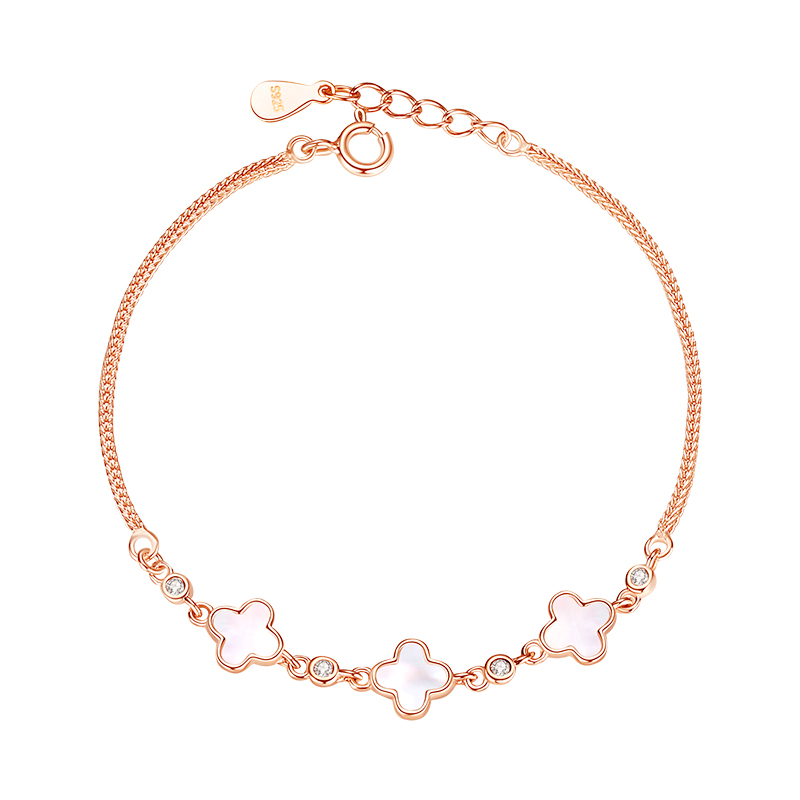 Rose Gold Four-leaf Clover Fritillary Bracelet-Vigg Jewelry