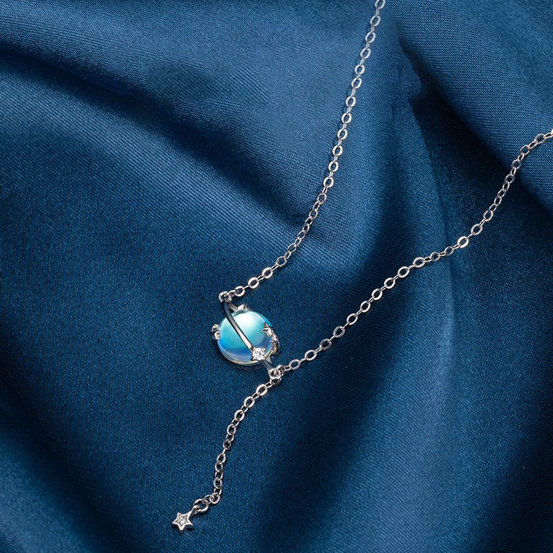 Moonstone Planet Necklace-Vigg Jewelry