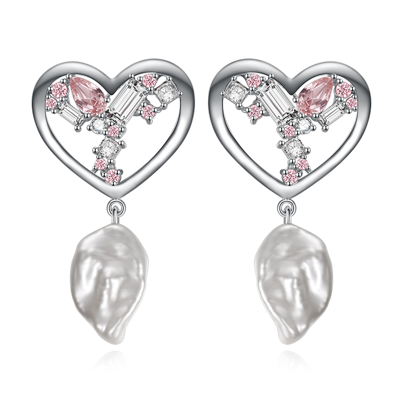 Heart Hourglass Earrings-Vigg Jewelry