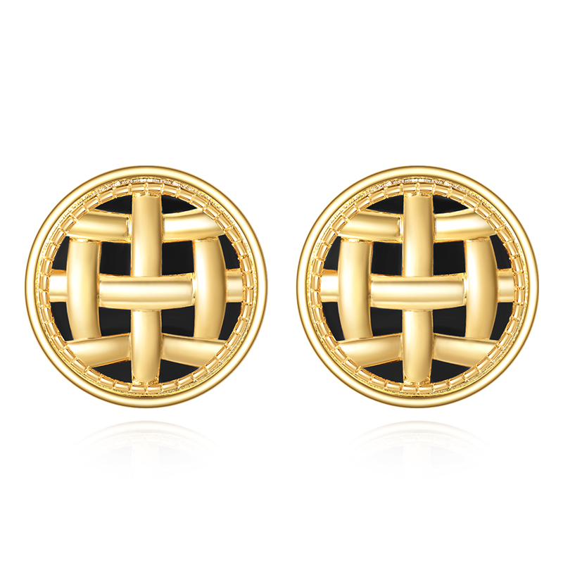 VIGG 18K Gold Plated Braided Earrings-Vigg Jewelry