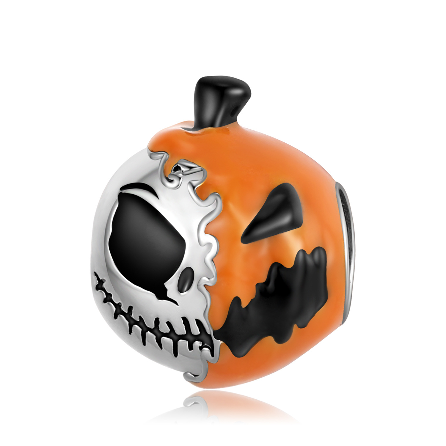 Pumpkin Double Sided Skull Charm Bracelet-Vigg Jewelry
