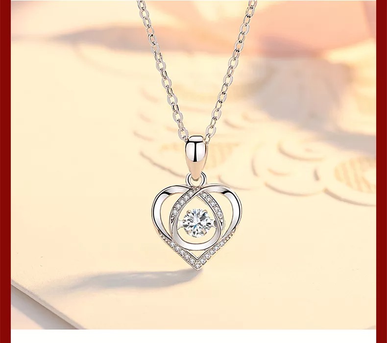 Sparkling Heart Necklace-Vigg Jewelry
