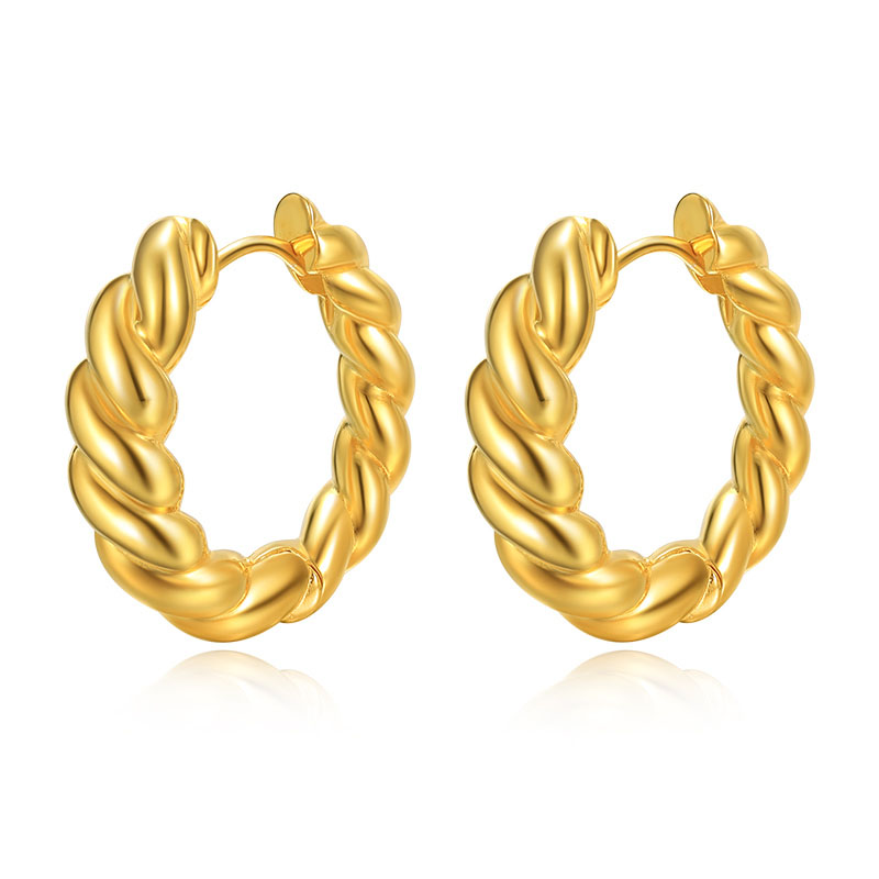 VIGG 18K Gold Plated Croissant Earrings-Vigg Jewelry