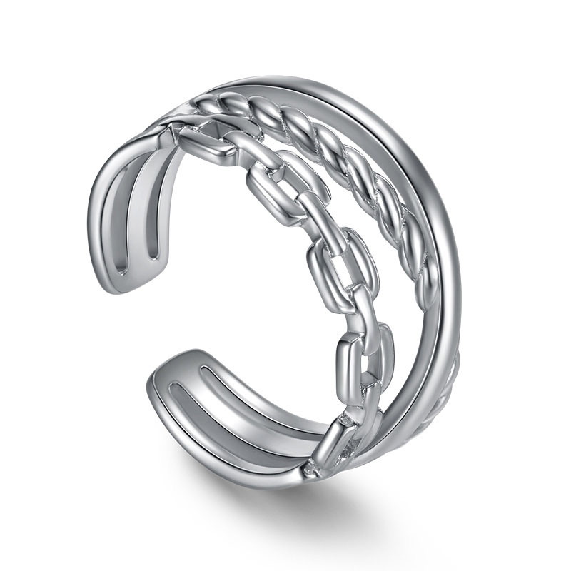 VIGG 925 Sterling Silver Chaos Ring-Vigg Jewelry