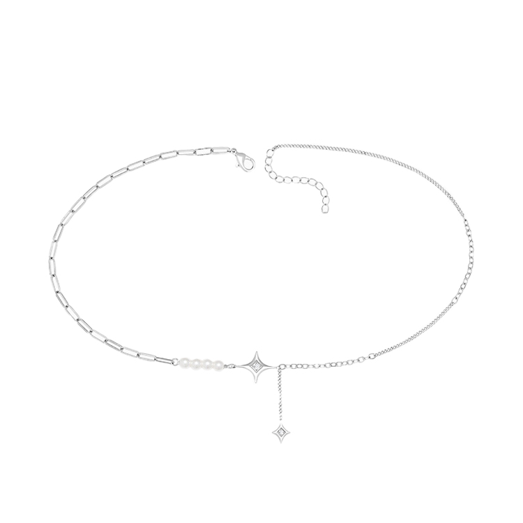 VIGG & AKAK Pearl Star Necklace-Vigg Jewelry