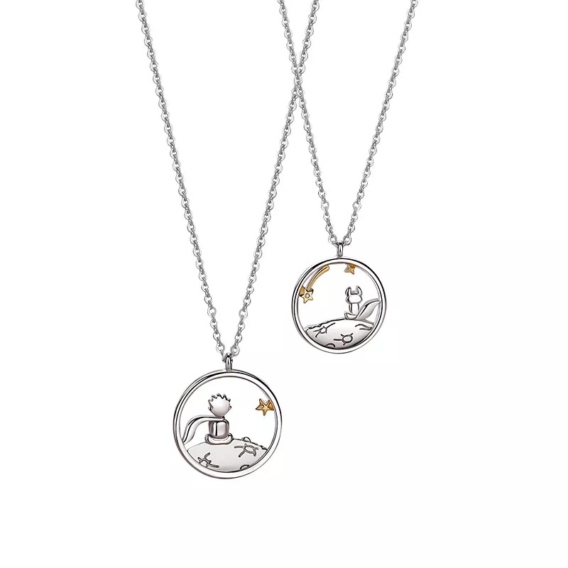 The Little Prince And The Fox Couple Necklace-Vigg Jewelry