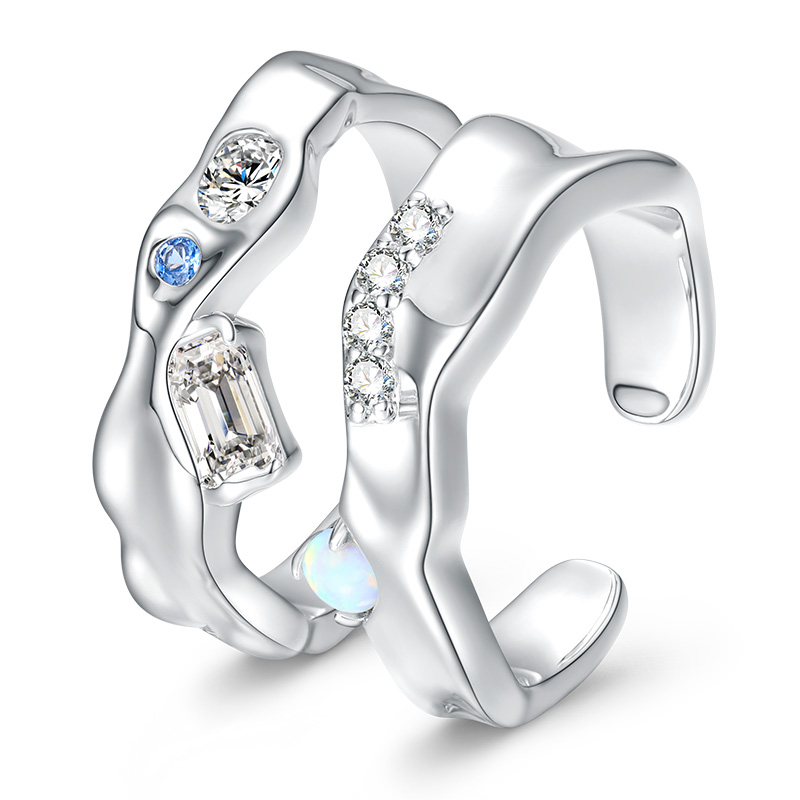 VIGG Opal Lava Ring Set of 2-Vigg Jewelry
