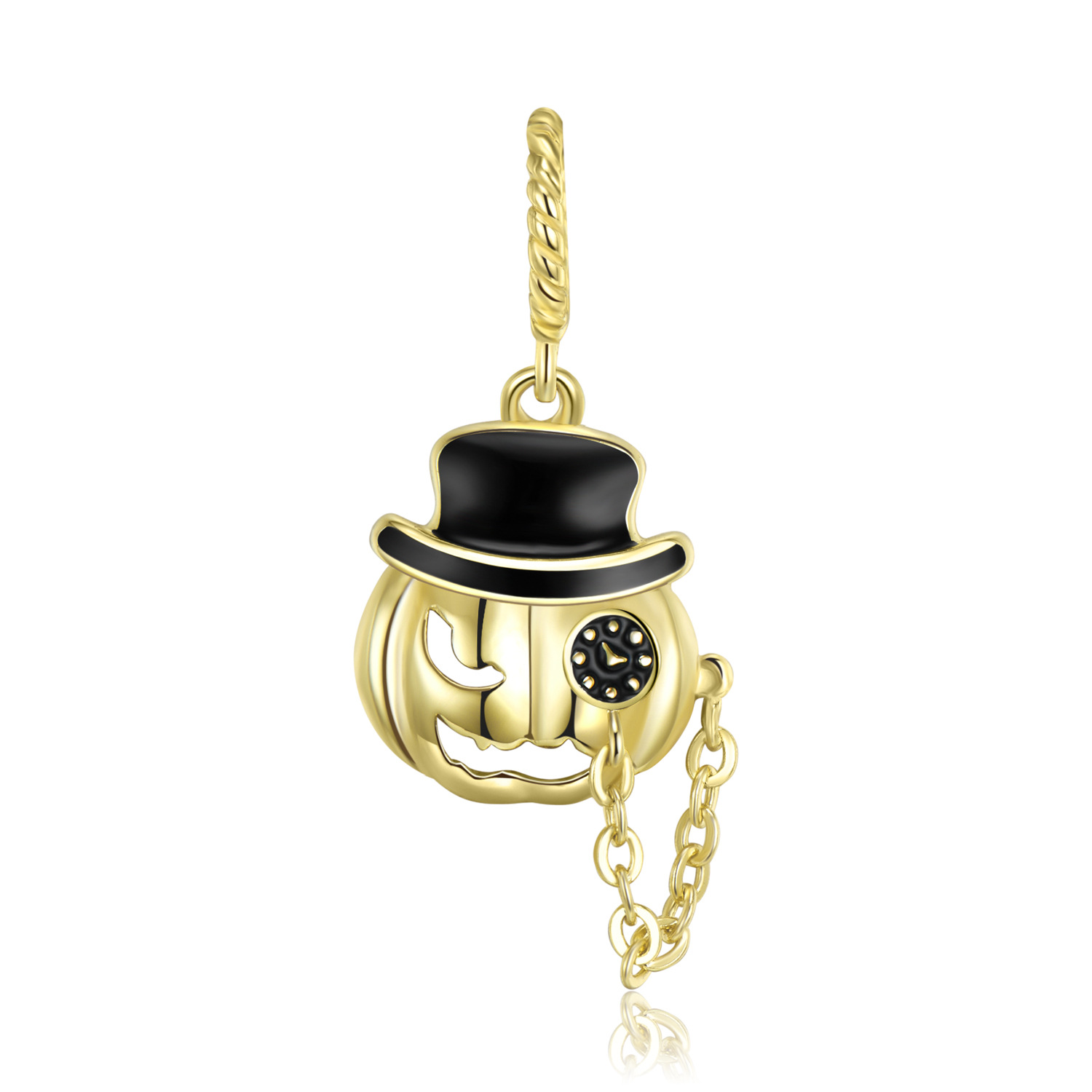 Black Hat Pumpkin Charm Bracelet-Vigg Jewelry