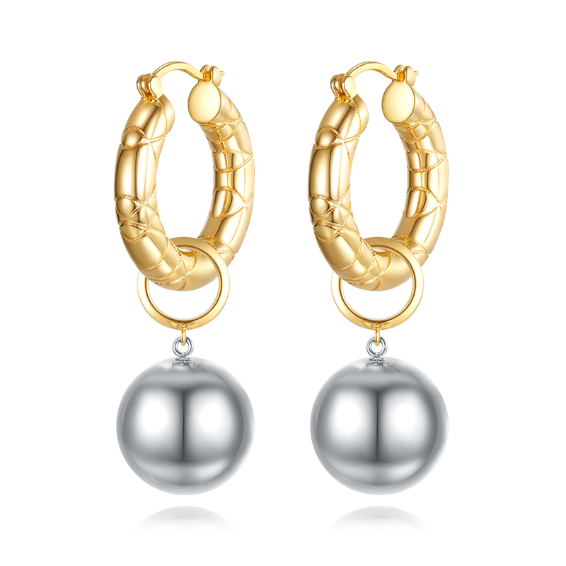 VIGG 18K Gold Plated Planet Earrings-Vigg Jewelry