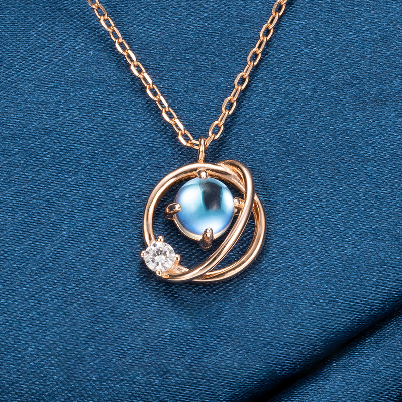 925 Moonstone Global Stone Necklace-Vigg Jewelry