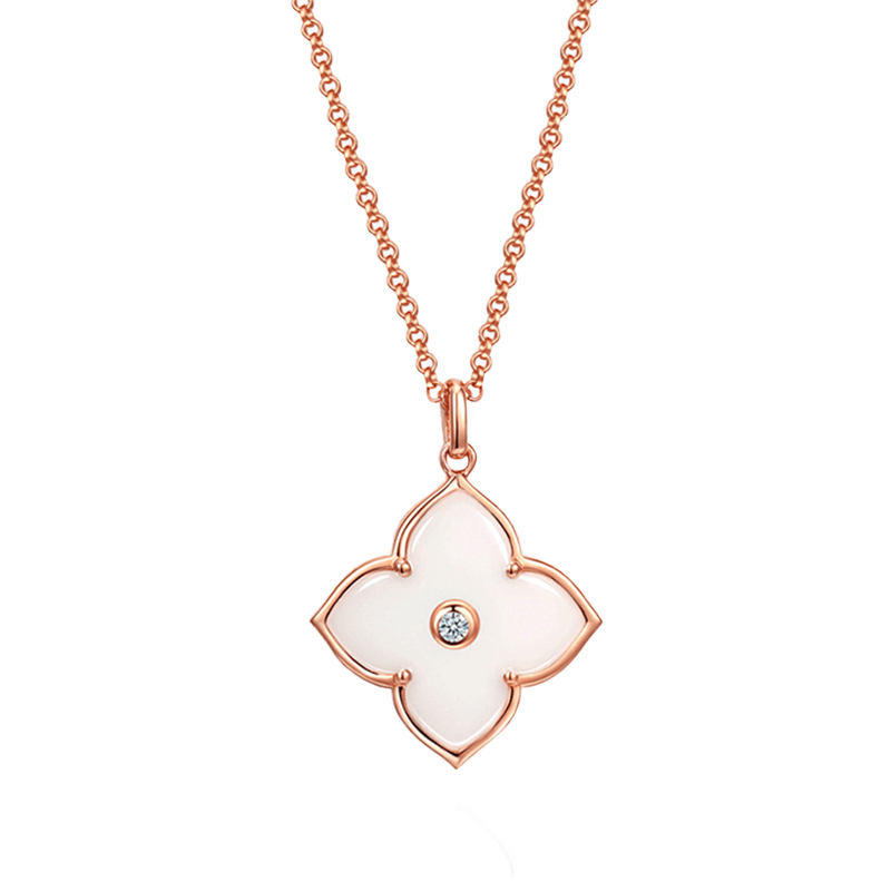 Ceramic Four-leaf Clover Necklace-Vigg Jewelry