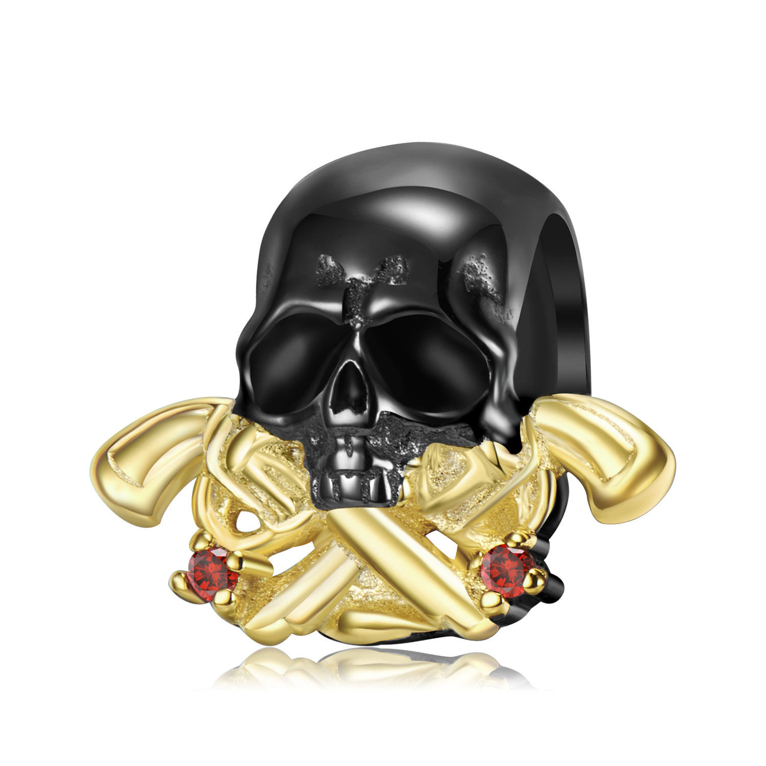 Gothic Gun Skull Charm Bracelet-Vigg Jewelry