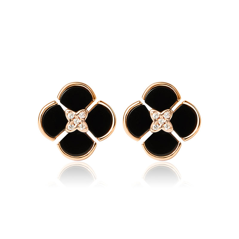 VIGG Four-leaf Clover Earrings-Vigg Jewelry