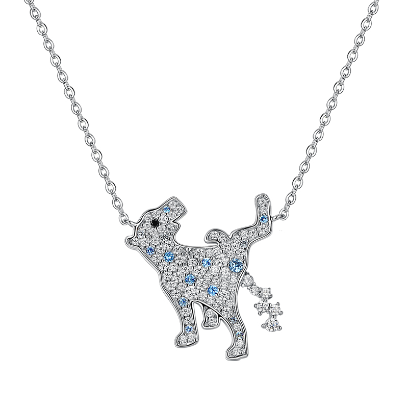 VIGG S925 Leopard Dog Puppy Necklace-Vigg Jewelry