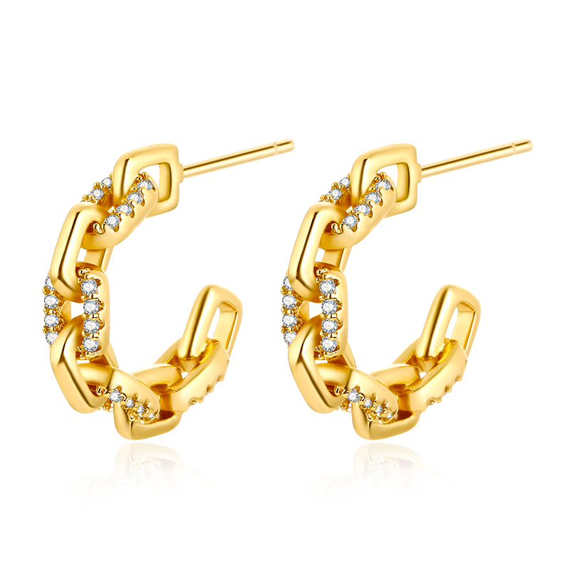 VIGG 18K Gold Plated French Twist Earrings-Vigg Jewelry