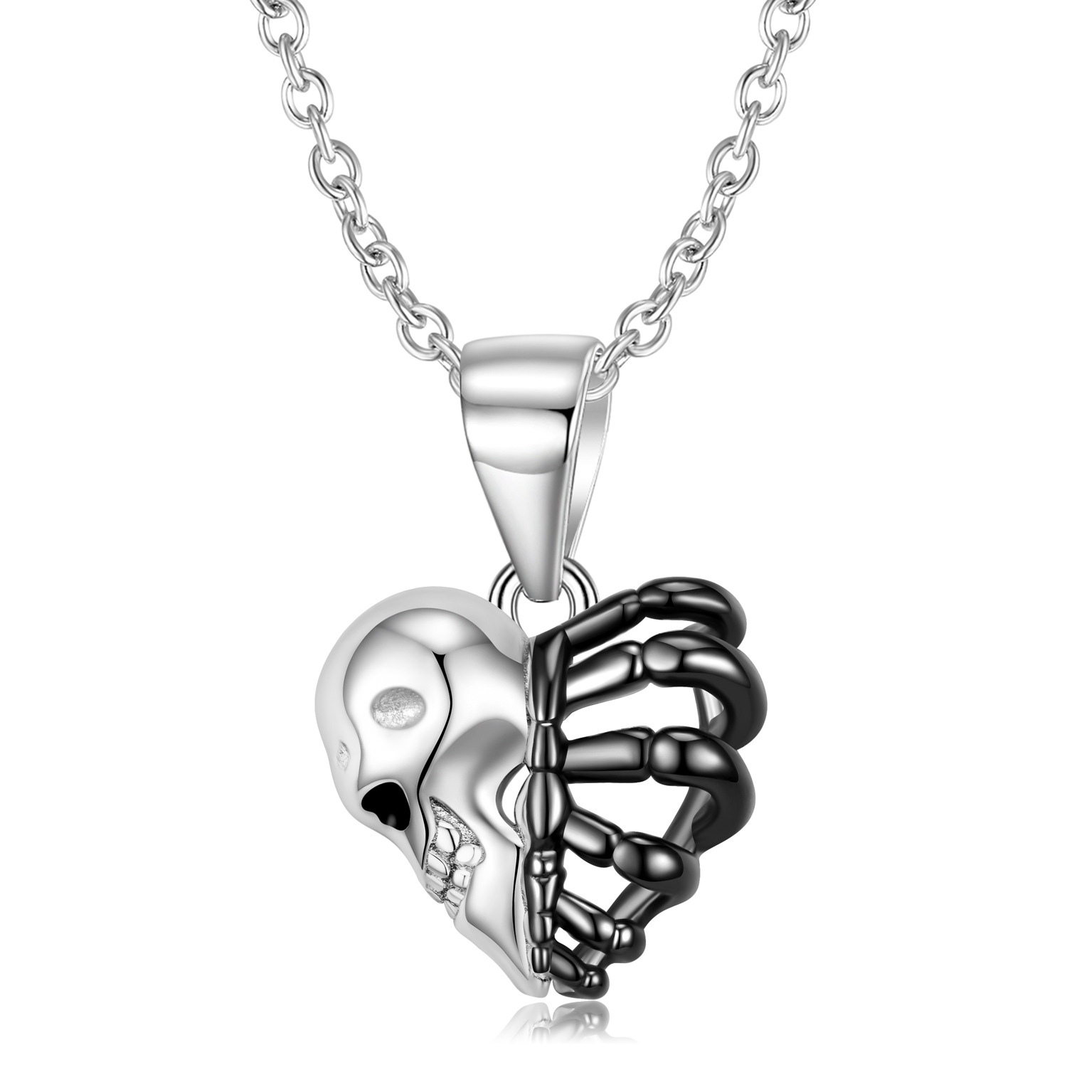 Halloween Skull Heart Skeleton Pendant-Vigg Jewelry