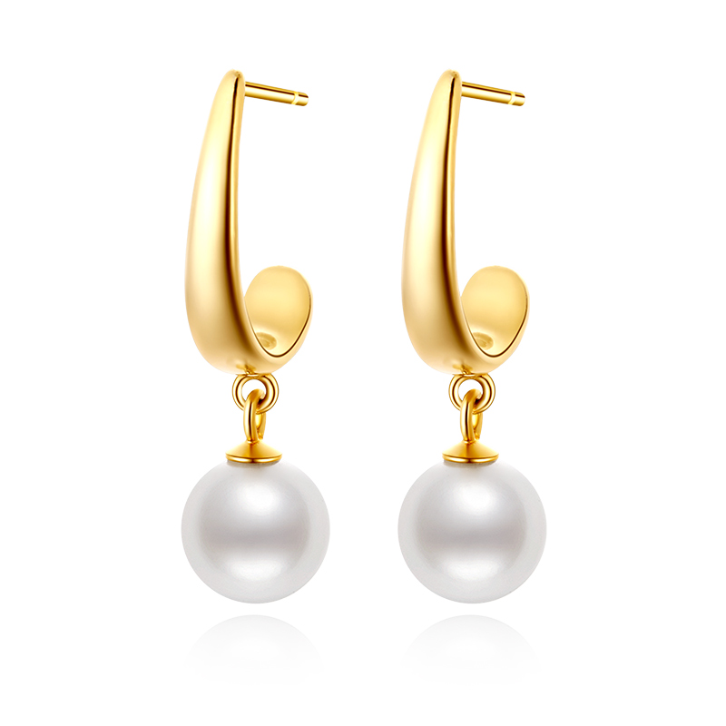 VIGG 18K Gold Plated Oyster Beads Earrings-Vigg Jewelry