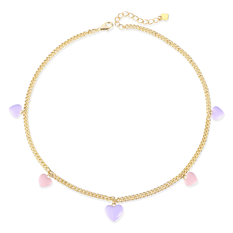 VIGG Enamel Love Candy Necklace-Vigg Jewelry