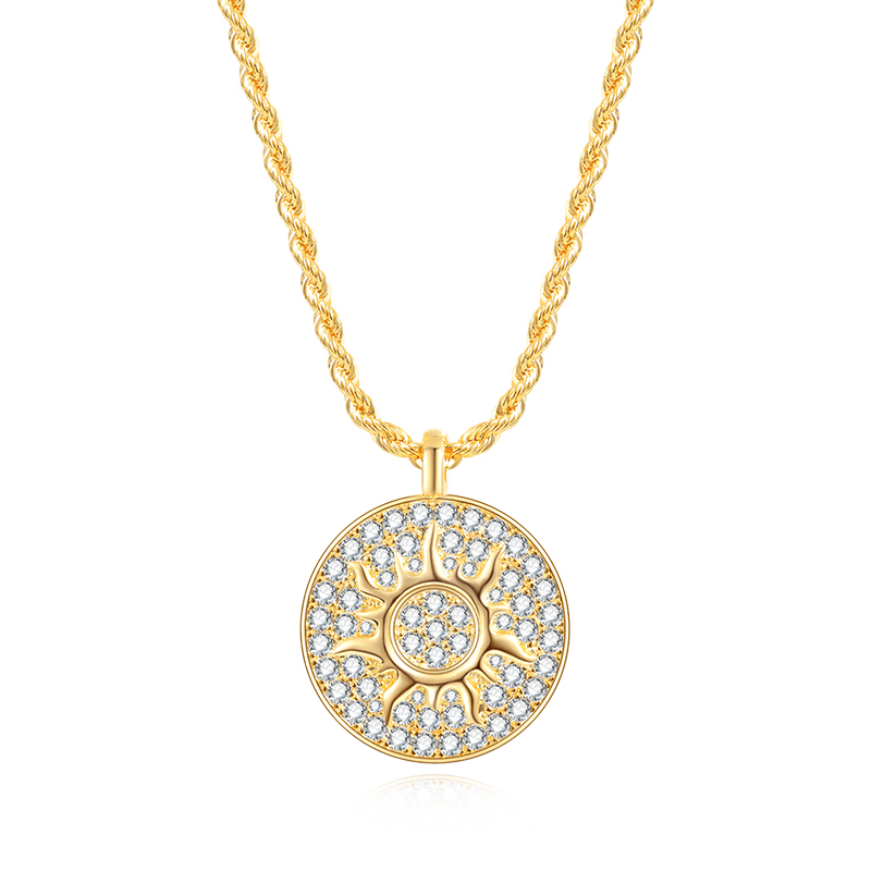 Diamond Sun Necklace-Vigg Jewelry