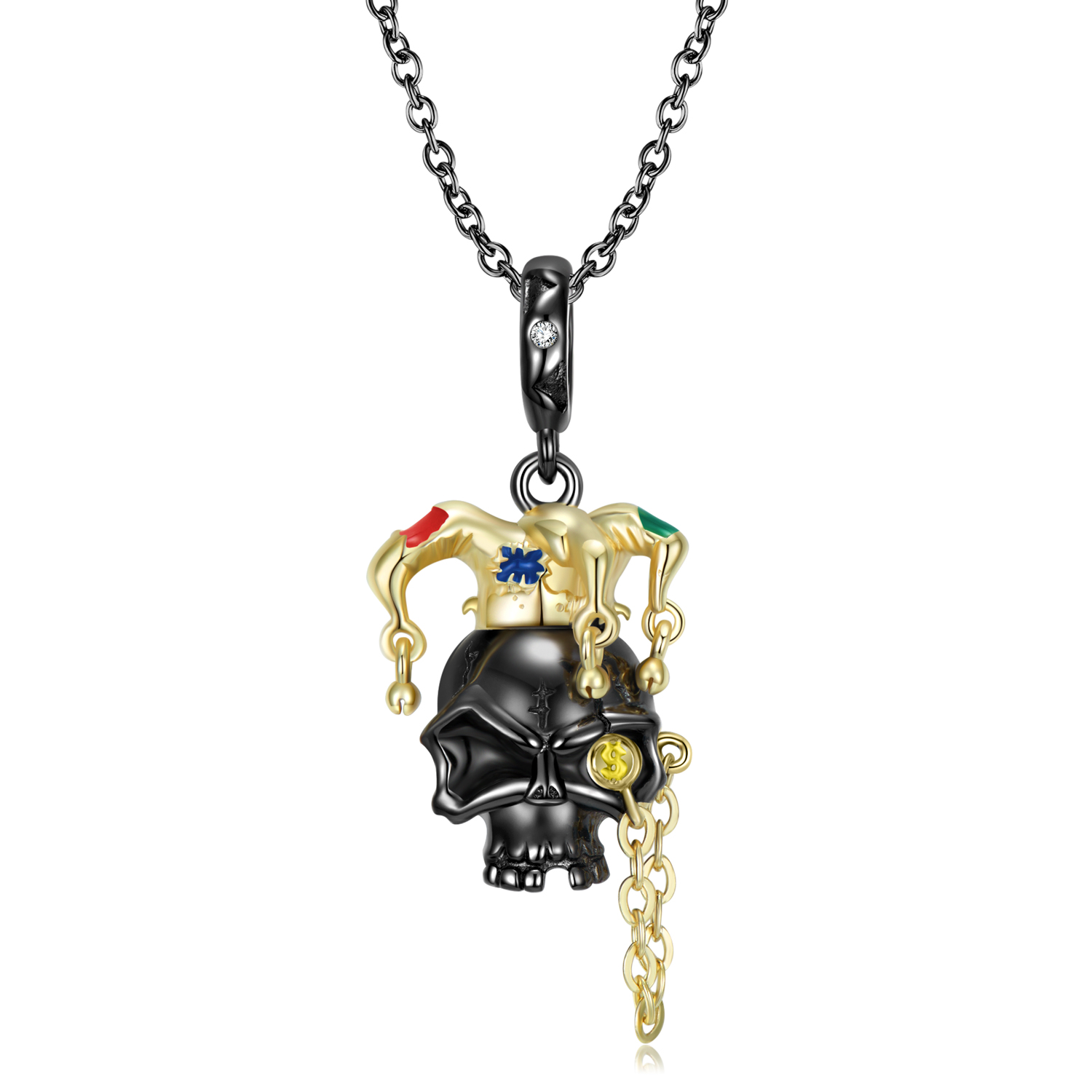 Halloween Joker Skull Necklace-Vigg Jewelry
