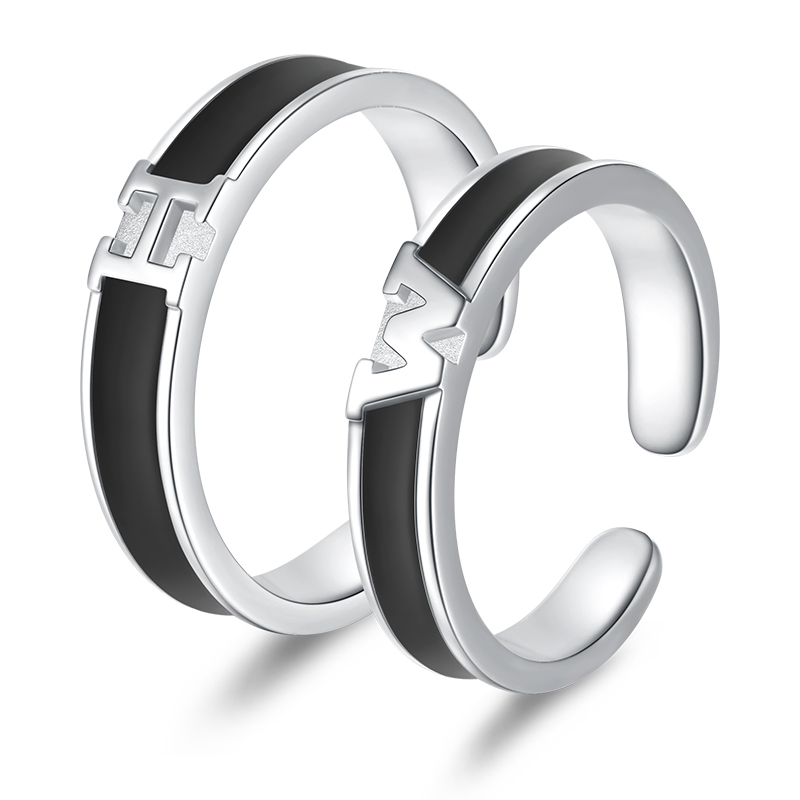 VIGG "Husband Wife Alphabet" Couple Ring-Vigg Jewelry
