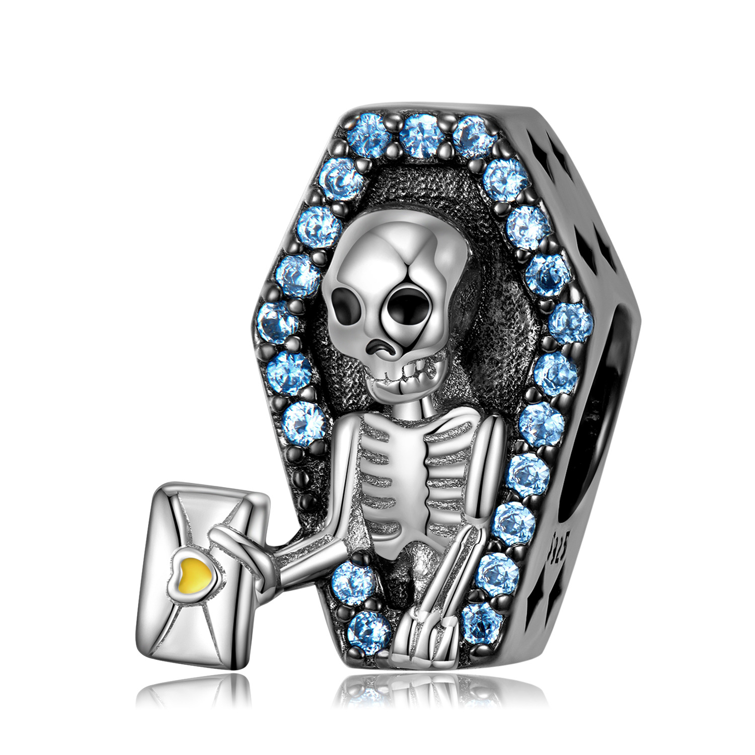 Mailing Coffin Skull Charm Bracelet-Vigg Jewelry