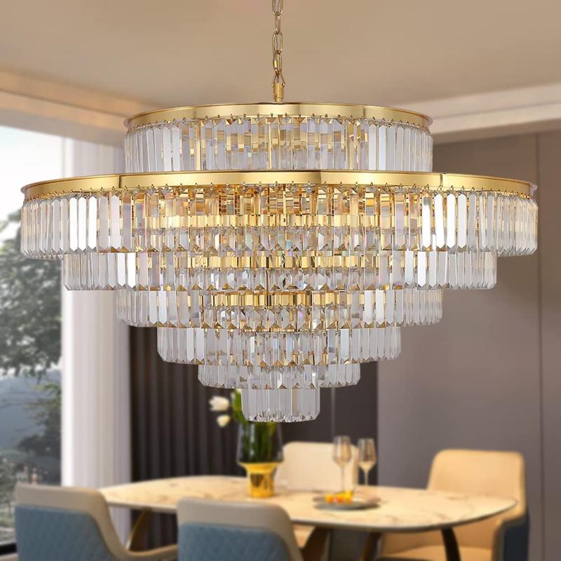 large gold modern chandelier