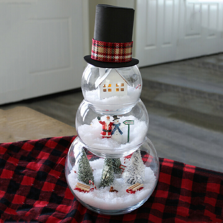 Christmas Transparent Snowball Decoration With Hat