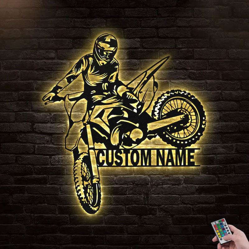 🏍️Personalized metal motocross art light - 🎁Best gift for motorcycle lovers🎁