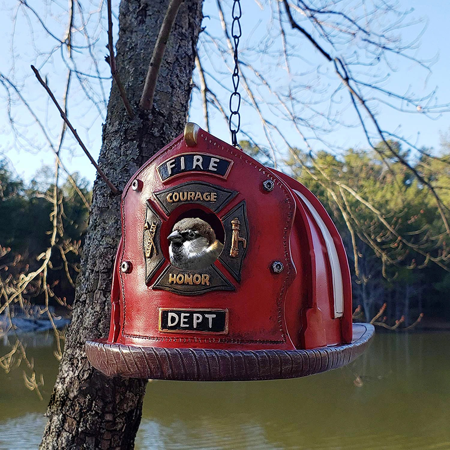🔥BUY 2 FREE SHIPPING🔥Vintage-Style Fire Helmet Birdhouse