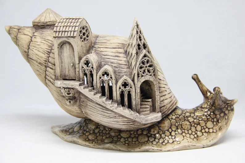 Ceramic Figurine Snail Collectable Ceramic Sculpture