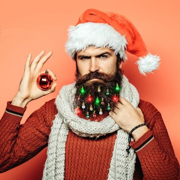 Christmas Beard Ornaments Decoration Pack of 12