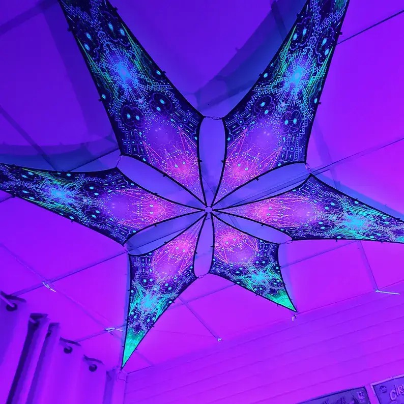 🔥Hot Sale🔥Psychedelic UV Reactive Canopy Ceiling Decoration – 6 petals set