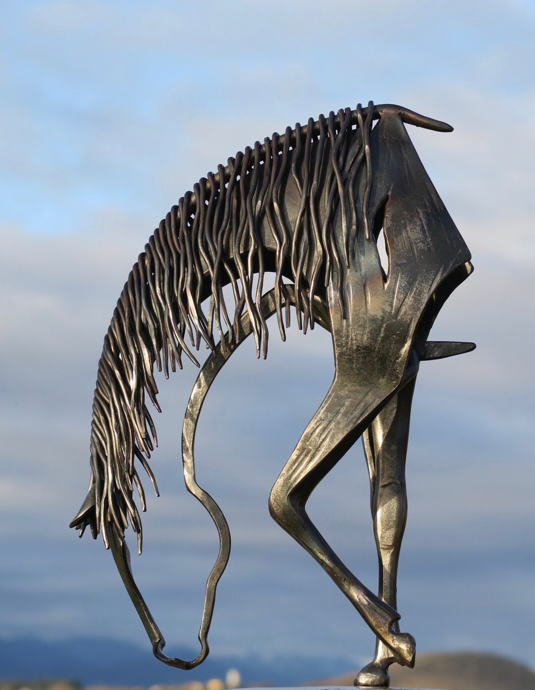 BUY 2 FREE SHIPPING-Kiss Horse Sculpture Modern Statue Rustic Metal Art Men Gift