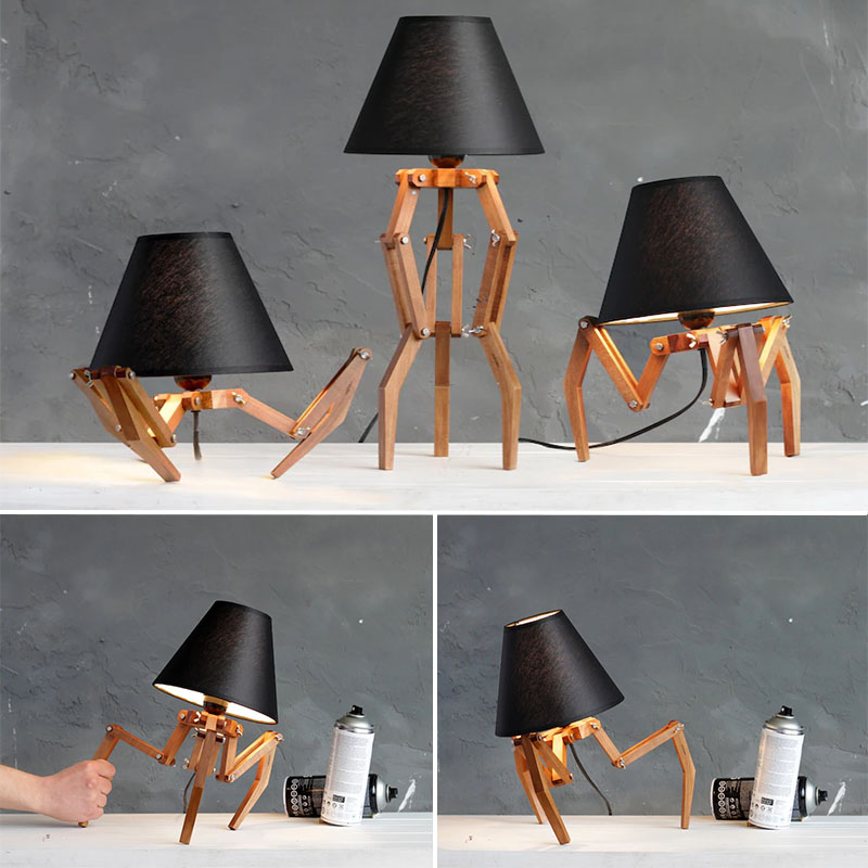 50% OFF TODAY! Wooden Industrial Style Tripod Lamp