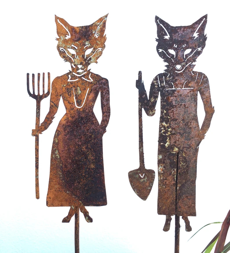 Mr and Mrs Fox Metal Garden Art【BUY 2 FREE SHIPPING】
