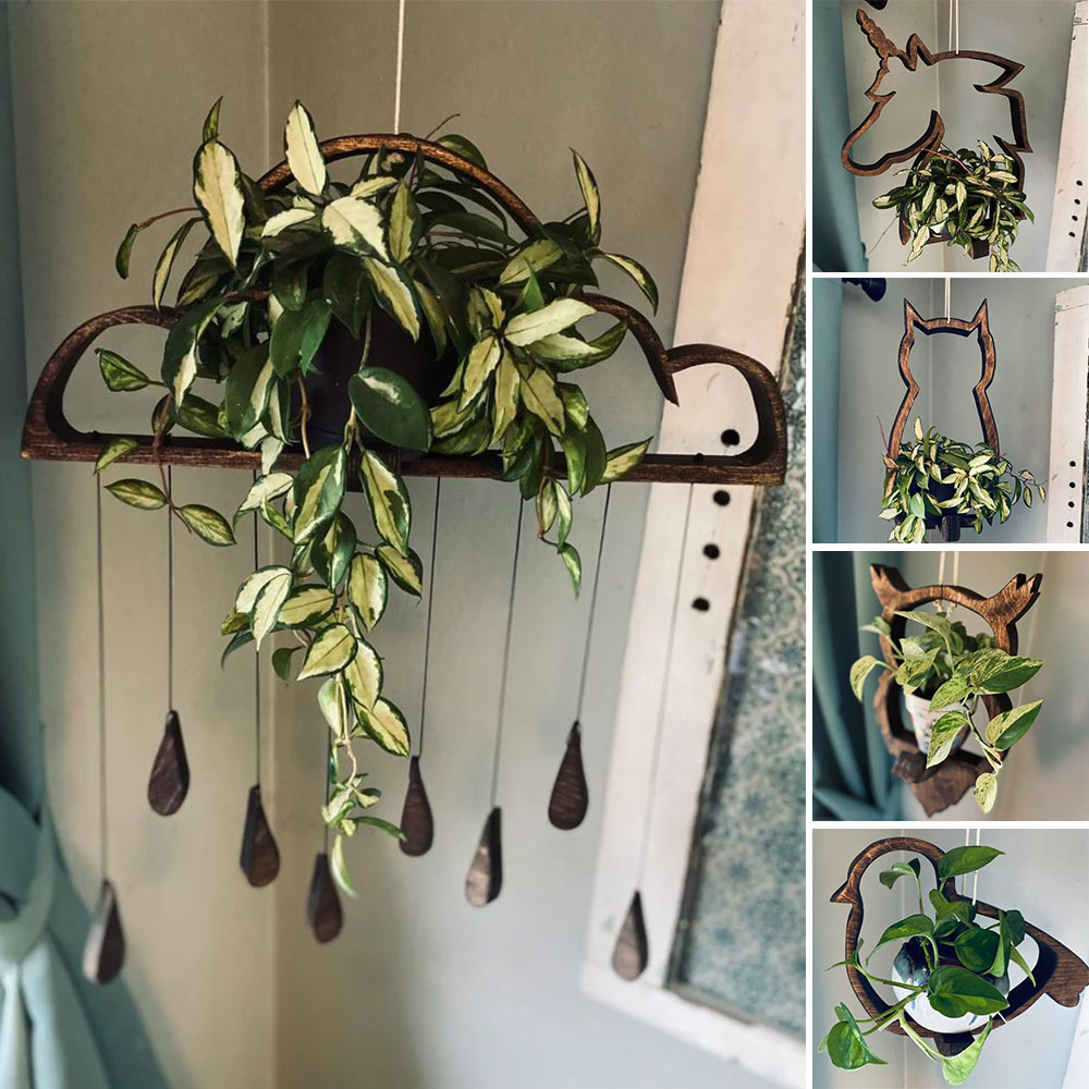 (💝Gift for Mother’s Day) 🌱Plant wood hanger decor