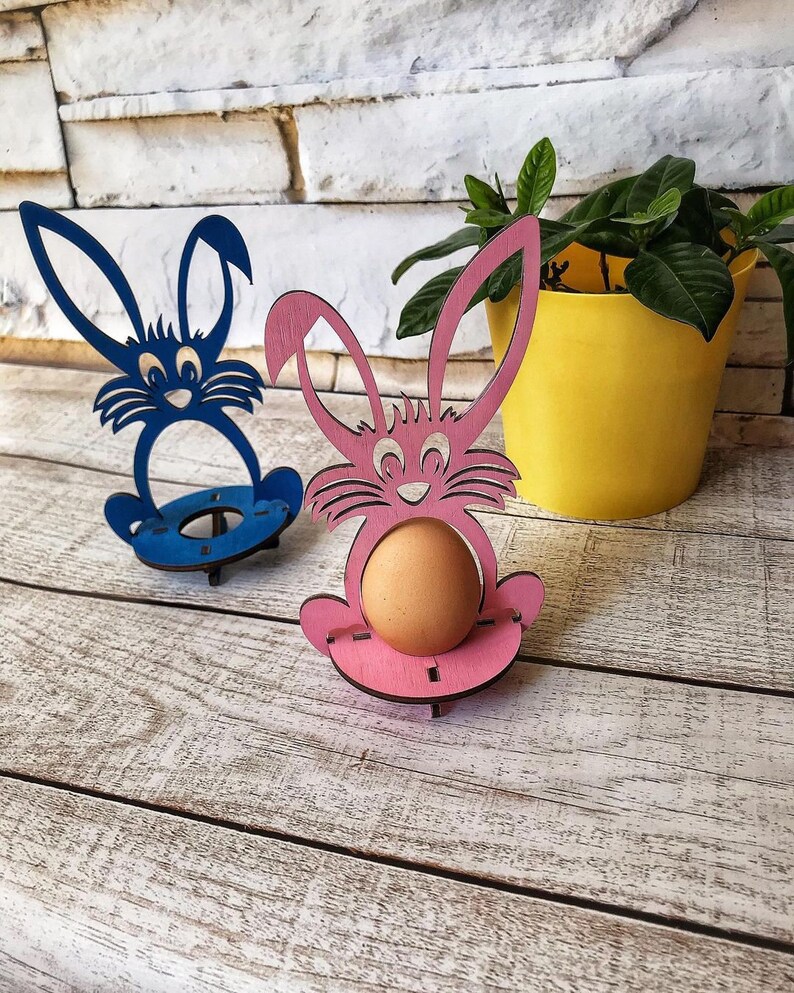 Easter Egg Holder Bunny Wooden Decoration