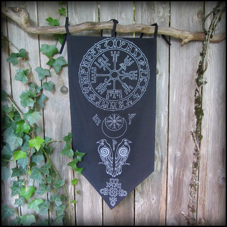 Viking Banner, Runes Wall Hanging