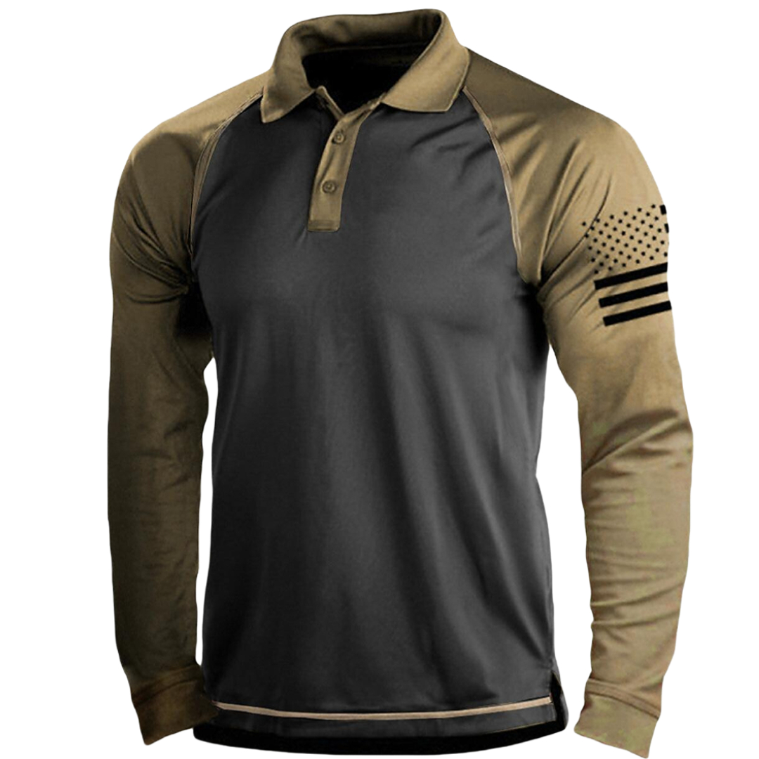 Men's Outdoor American Flag Tactical Sports raglan sleeves