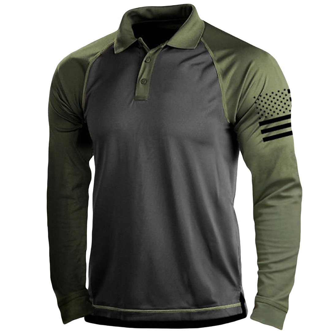 Men's Outdoor American Flag Tactical Sports raglan sleeves